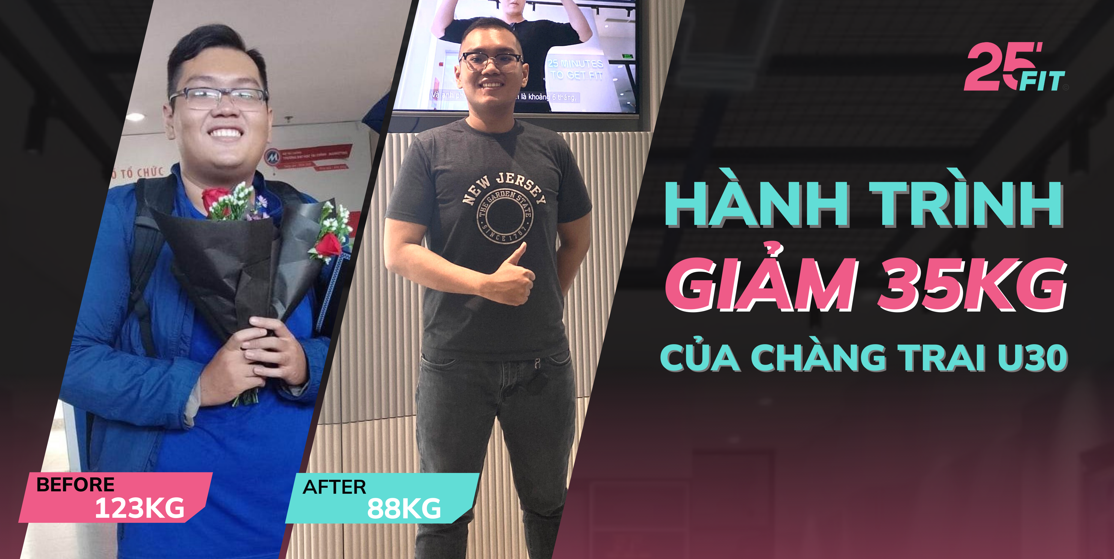 Hành trình giảm 35kg đáng nể của chàng trai U30