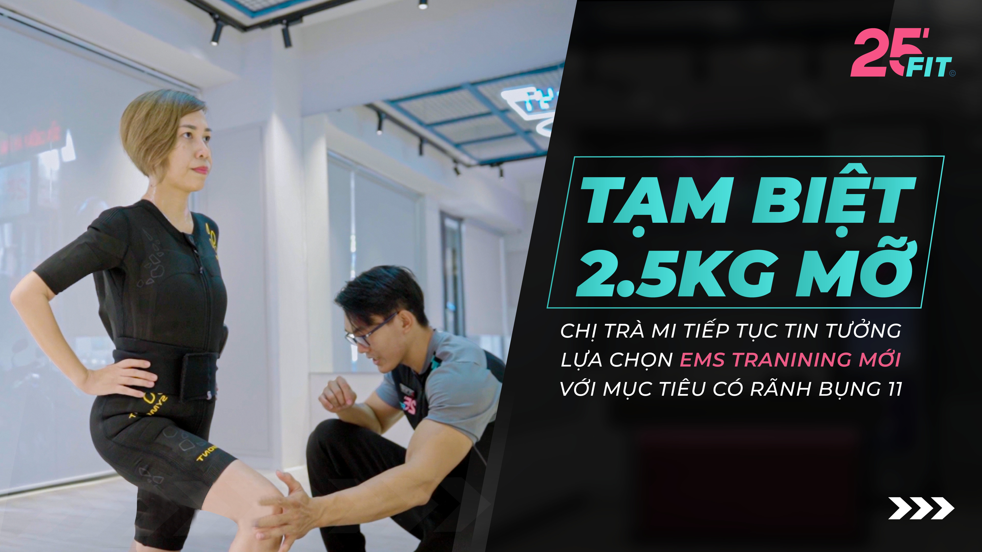 TRẢI NGHIỆM EMS TRAINING MỚI, CHỊ TRÀ MI ĐẶT MỤC TIÊU CÓ CƠ BỤNG 11 Ở TUỔI U40